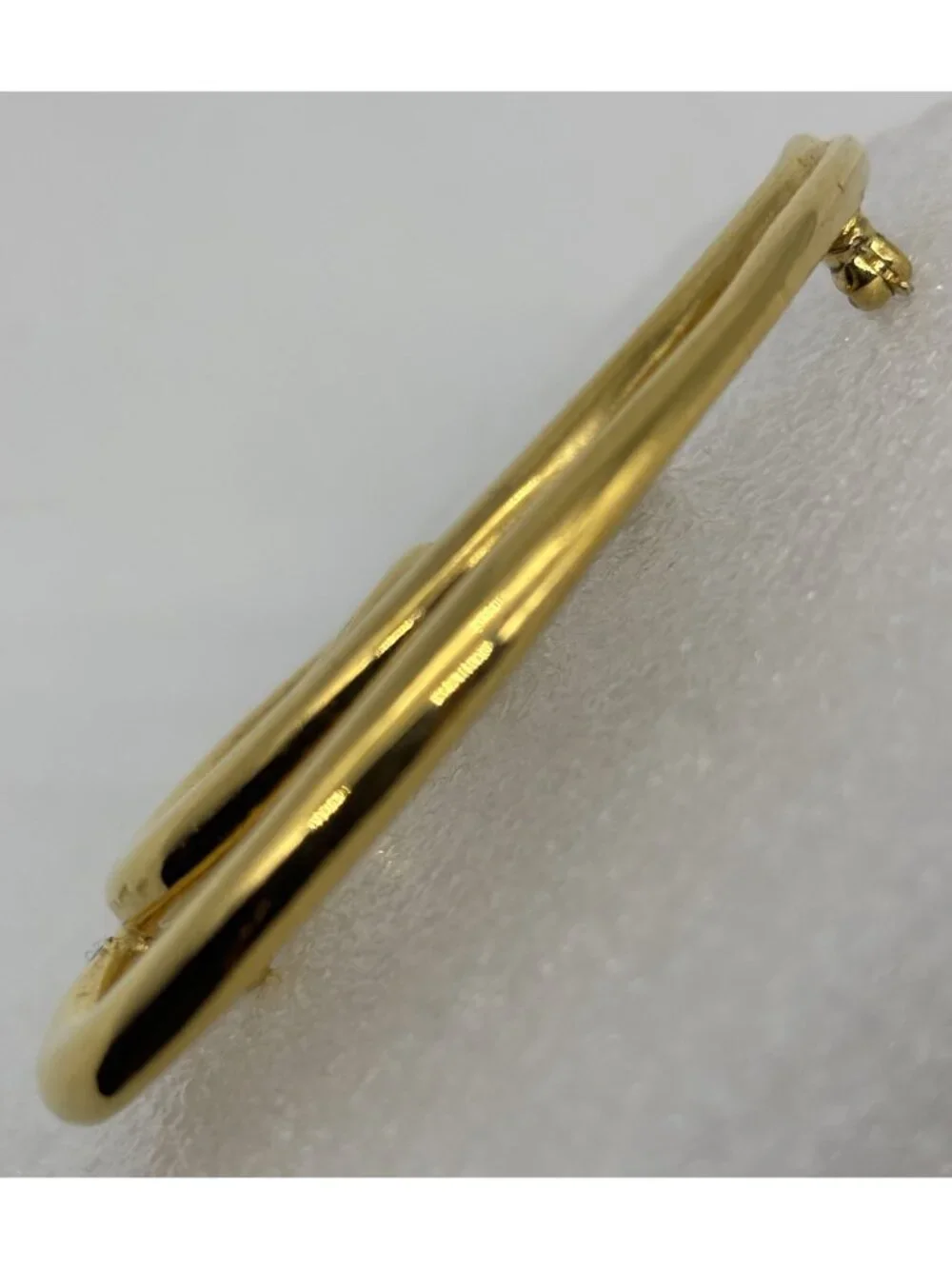 Vintage Trifari Double Waves Swirl Curl Brooch Pin Polished Gold Tone and Signed